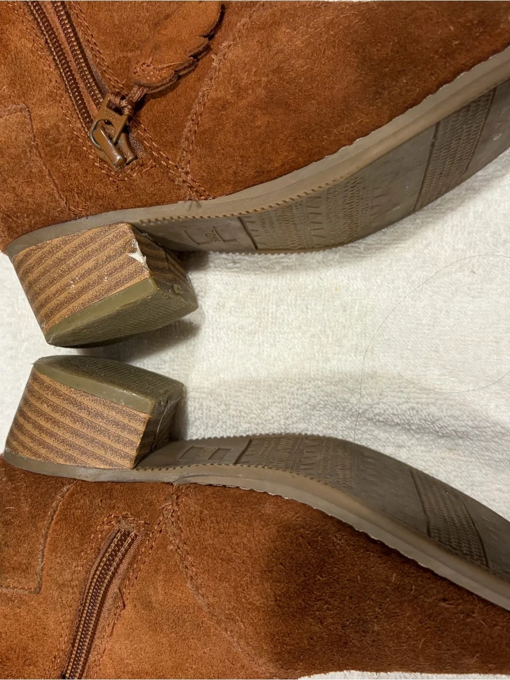 TOMS Kids Chestnut Suede Ankle Booties with Side Zip